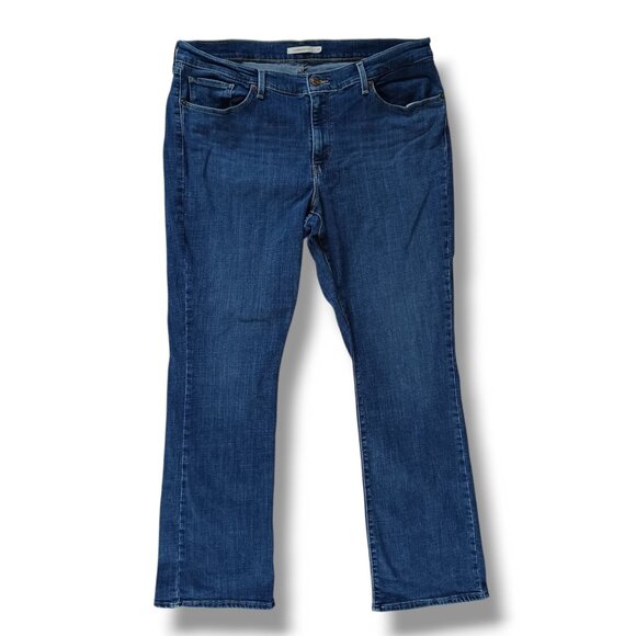 Levi's Womens Jeans Classic Bootcut Dark Wash Highrise Stretch Denim Size 18 - Picture 1 of 13